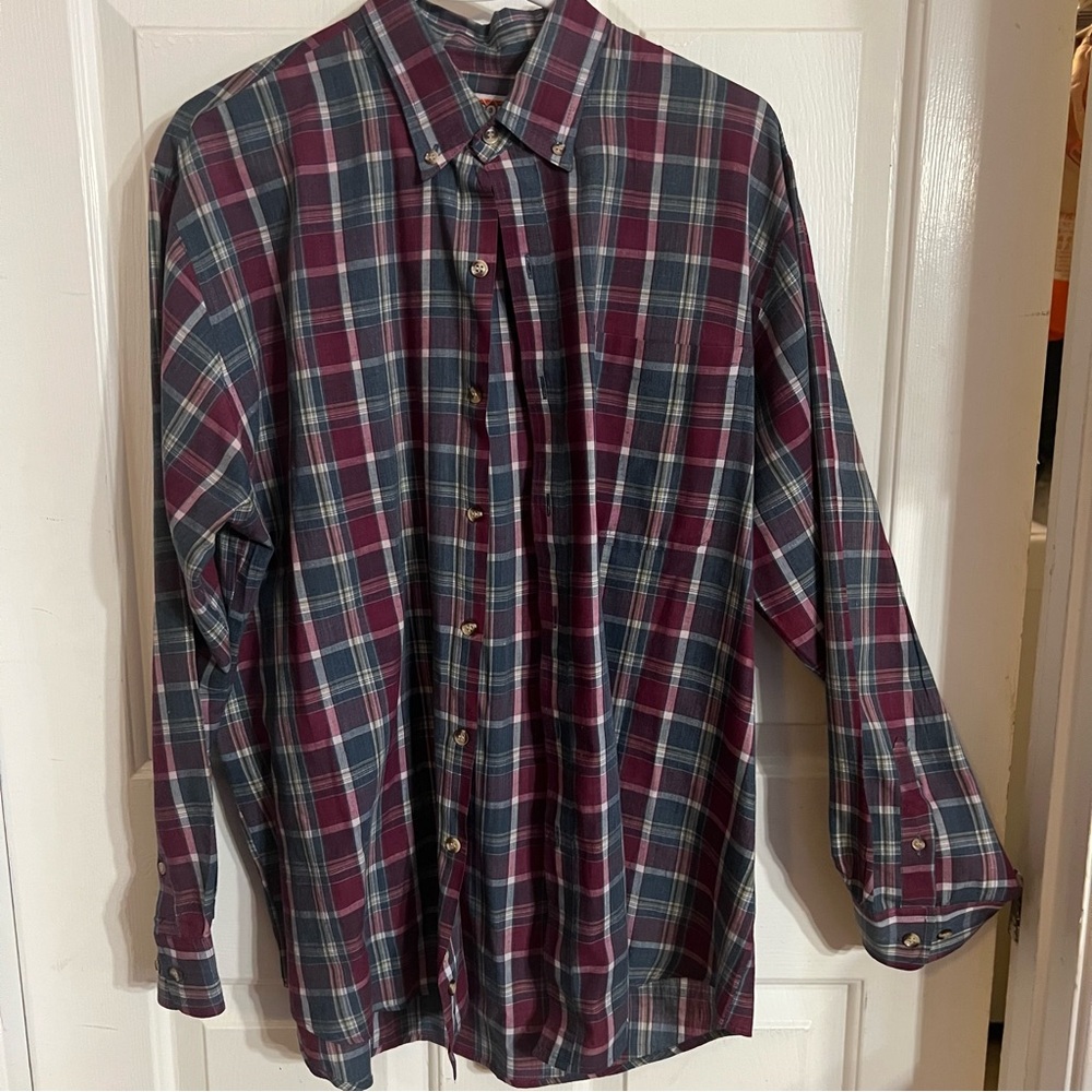 Vintage McGregor Classics Plaid Shirt Button L Mens Long Sleeve  Red / Blue